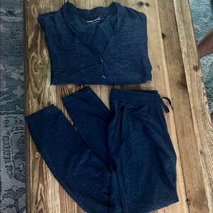 EUC Outdoor Voices navy Blue spacedye matching set - Sz S